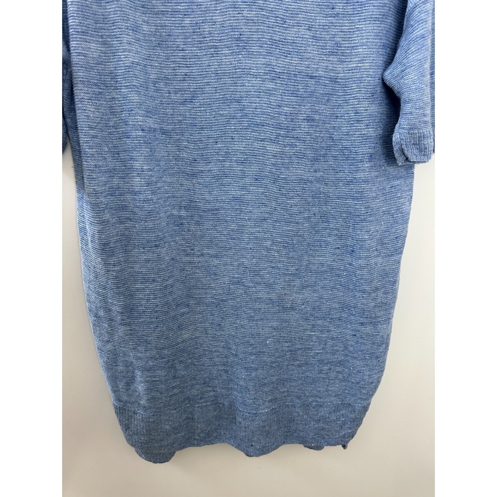Eileen Fisher 100% Linen Open Knit Semi Sheer Longline Tunic Top Split Hem M - Picture 4 of 15